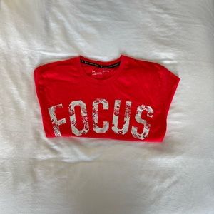 Red “Focus” under armor shirt